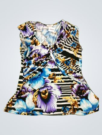 Cache Sleeveless Floral Print Top