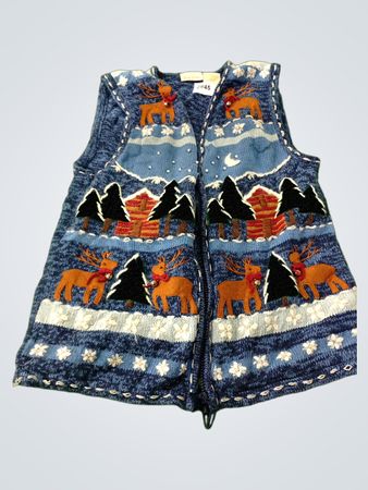 Bobbie Brooks Ladies' Medium Vest with Christmas Scene