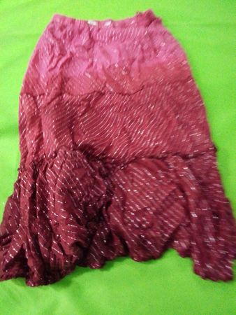 Tiered Ombre Skirt with Metallic Stripes