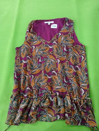 Rose + Olive Sleeveless Ruffled Floral Print Top