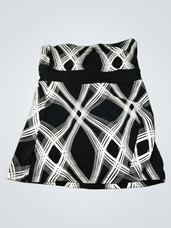 maurices Black & White Plaid Strapless Dress