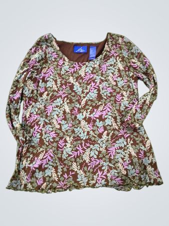 J.H. Collectibles Petite Floral Print Long Sleeve Top