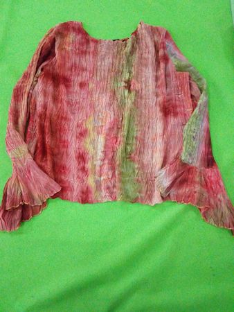 Libra Women's Crinkle Tie-Dye Bell Sleeve Top