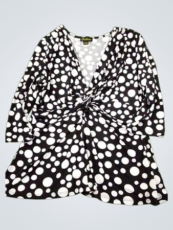 Cartise Polka Dot Twist Front Top