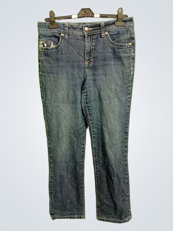 Blue Jeans with Embellished Pockets