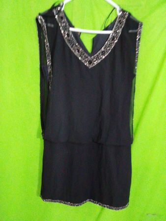 Laxmi Black Embellished V-Neck Dress
