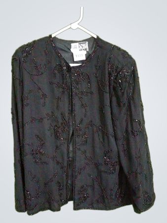 Life & Style New York schwarze Perlenjacke
