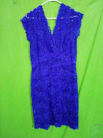 Le Chateau Spitzen-V-Ausschnitt-Kleid
