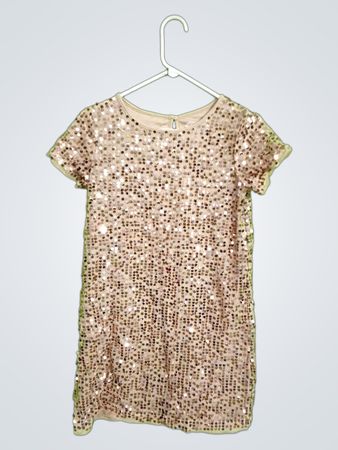 Wonder Nation Mädchen Pailletten Kurzarmkleid