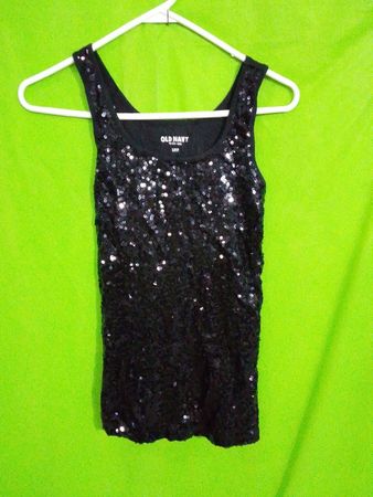 Old Navy Schwarzes Pailletten-Top