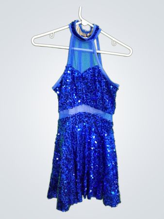 Blaues Paillettentanzoutfit