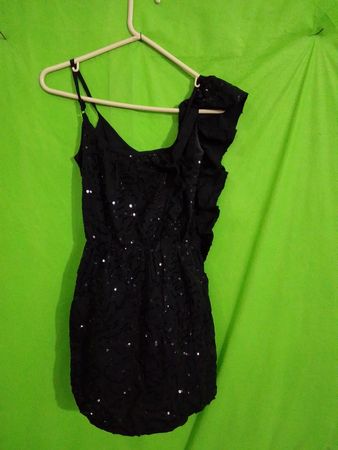 Envy Me Schwarzes Pailletten-Ein-Schulter-Kleid