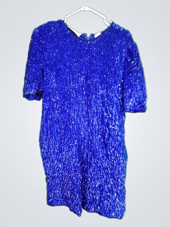 Laurence Kazar Blau Paillettenkleid