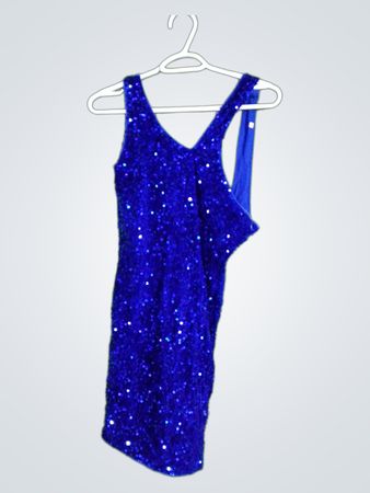 Blaues Paillettenkleid