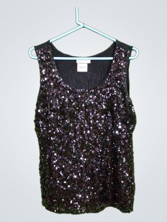 MANER Paillettenshirt ohne Ärmel