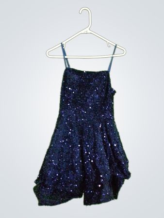 Marineblaue Paillettenrobe mit Schnürung am Rücken