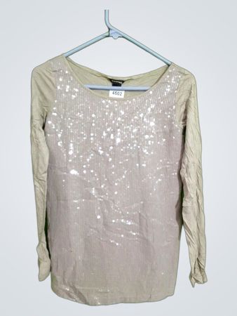 CLUB MONACO Pailletten Langarmtop