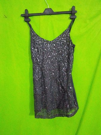 Schwarzes Pailletten-Cami-Top