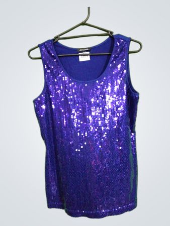 NOTATIONS Blau Pailletten Tank Top