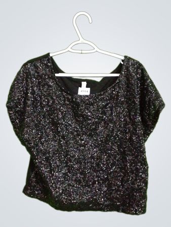 Schwarzes Pailletten-Top
