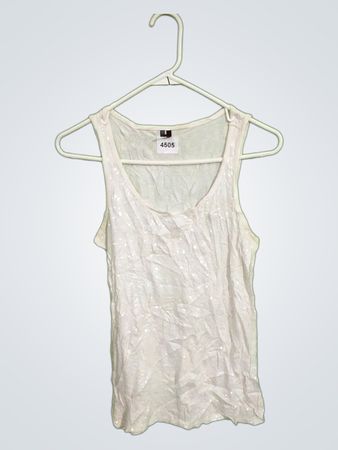 Weißes Tanktop mit Pailletten