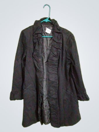 INC International Concepts Black Ruffled Jacket