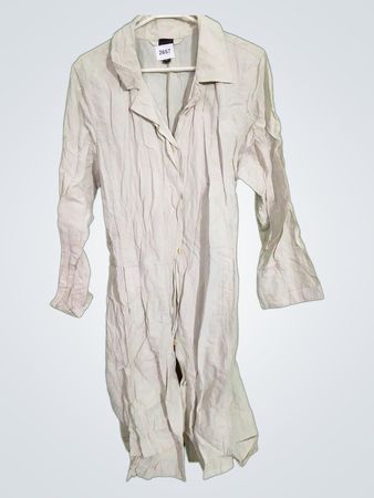Beige Linen Shirt Dress with Belt