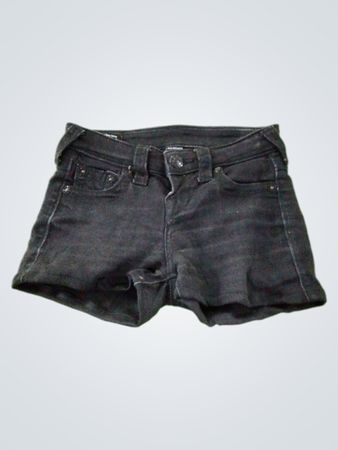 True Religion Black Denim Shorts