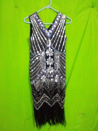 Pailletten Flapper Kleid mit Fransen