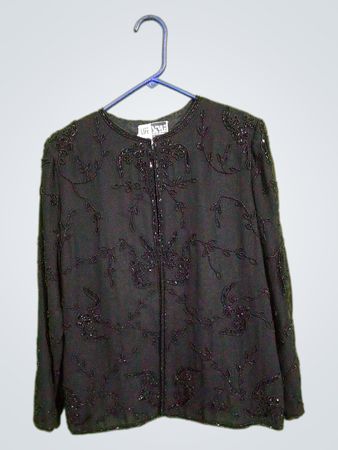 Life & Style New York Perlenbesetzte Schwarze Jacke