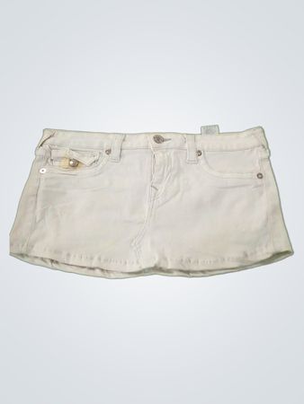 True Religion White Denim Skirt