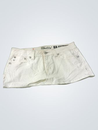 Miss Me White Denim Skirt with Embellishments