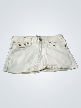 True Religion White Denim Skirt