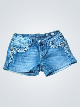 Miss Me Denim Shorts with Embellishments