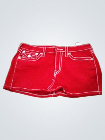 True Religion Red Denim Mini Skirt