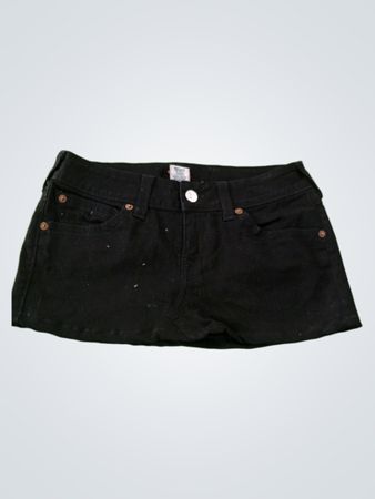 True Religion Black Denim Mini Skirt
