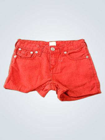 True Religion Red Denim Shorts