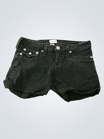 True Religion Black Denim Shorts