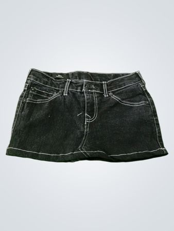True Religion Black Denim Mini Skirt
