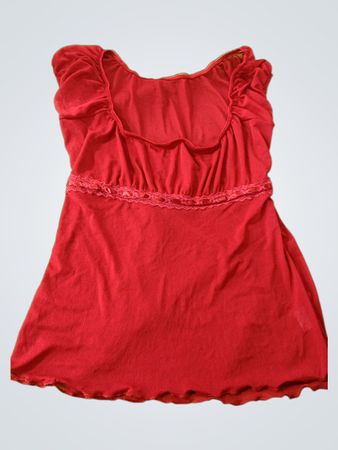 Red Dress with Lace Detail