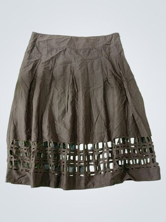 LIZ JORDAN Brown Skirt with Cutout Detail