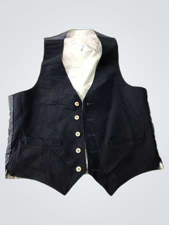 Dark Blue Vest with Wooden Buttons