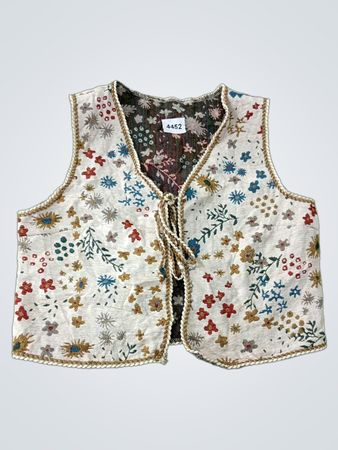 Vest with floral pattern and tie closure, size 4452