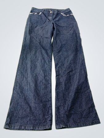 LINDOR Women's Blue Denim Wide Leg Jeans