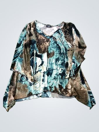 Brittany Black Petite Print Blouse