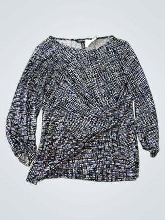 Ellen Tracy Women's Printed Long Sleeve Blouse