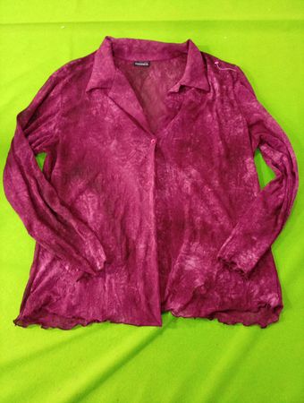 ZENOBIA Women's Purple Tie-Dye Long Sleeve Button-Up Shirt