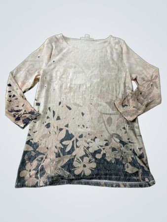 Coldwater Creek Womens Floral Print Long Sleeve Shirt