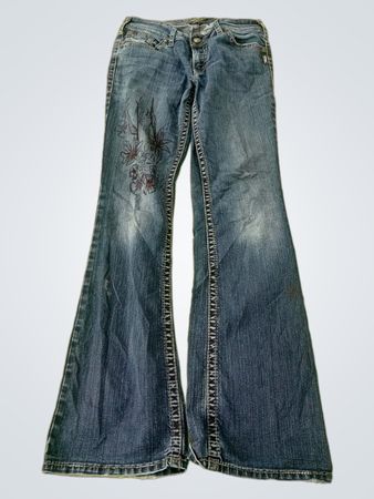 Silver Jeans Flare Jeans with Floral Embroidery