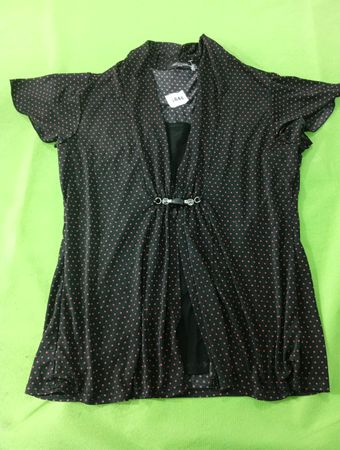 NOTATIONS petite Black Polka Dot Top